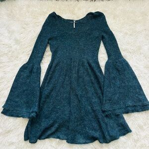 Free People Teal Long Sleeve Dress